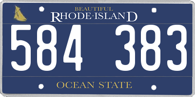 RI license plate 584383