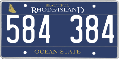 RI license plate 584384