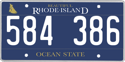 RI license plate 584386