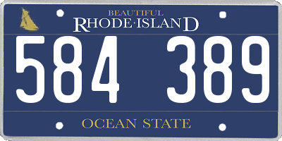 RI license plate 584389