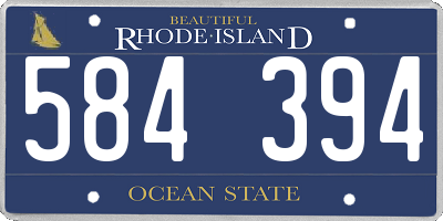 RI license plate 584394