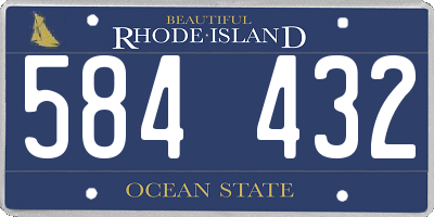 RI license plate 584432