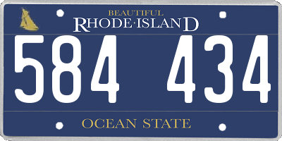 RI license plate 584434