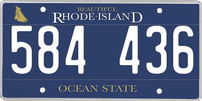 RI license plate 584436