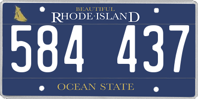 RI license plate 584437