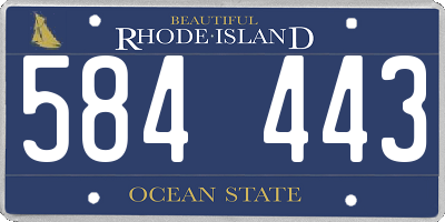 RI license plate 584443