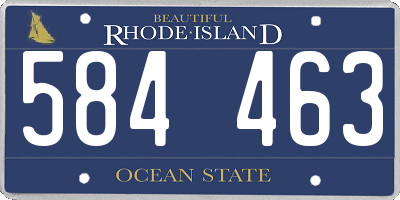 RI license plate 584463