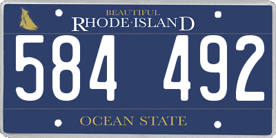 RI license plate 584492