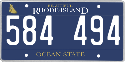 RI license plate 584494