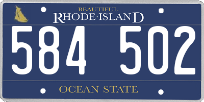 RI license plate 584502