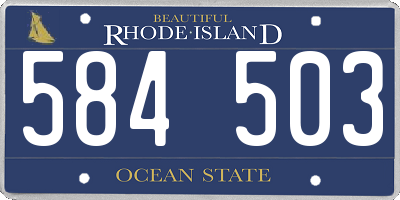 RI license plate 584503