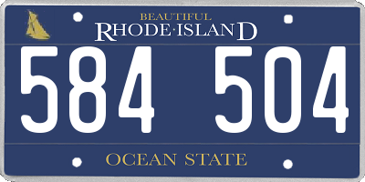 RI license plate 584504
