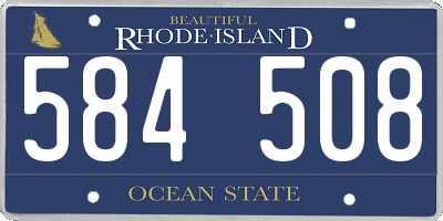 RI license plate 584508