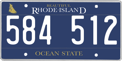 RI license plate 584512