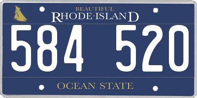 RI license plate 584520