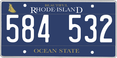 RI license plate 584532