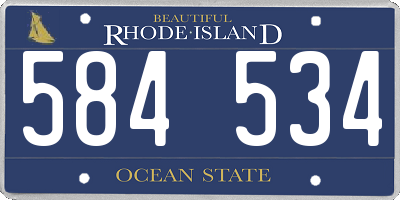 RI license plate 584534