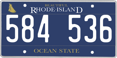 RI license plate 584536