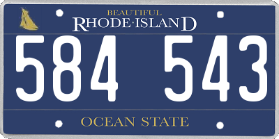 RI license plate 584543