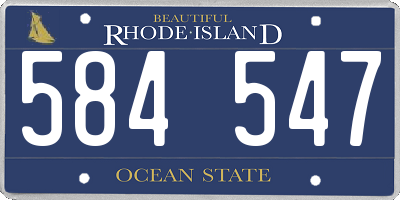 RI license plate 584547