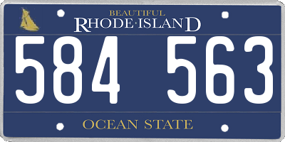 RI license plate 584563