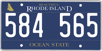 RI license plate 584565