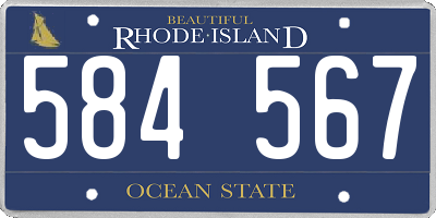 RI license plate 584567