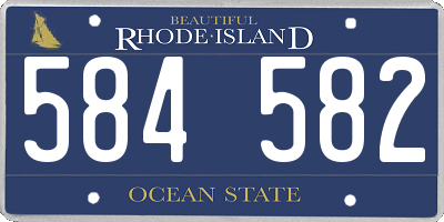 RI license plate 584582