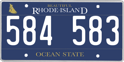 RI license plate 584583