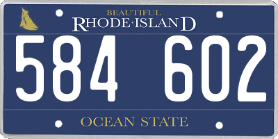 RI license plate 584602