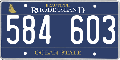RI license plate 584603