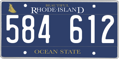 RI license plate 584612