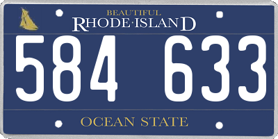 RI license plate 584633