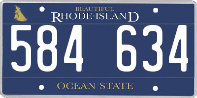 RI license plate 584634
