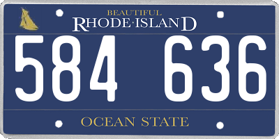 RI license plate 584636
