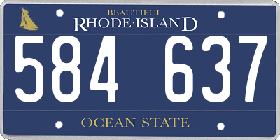 RI license plate 584637