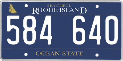RI license plate 584640