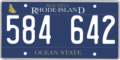 RI license plate 584642