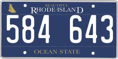 RI license plate 584643