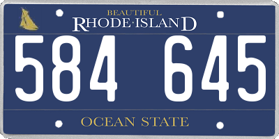 RI license plate 584645