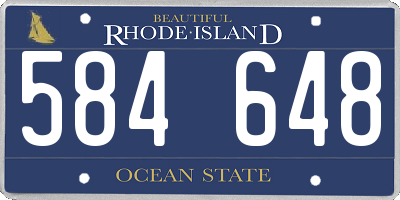 RI license plate 584648
