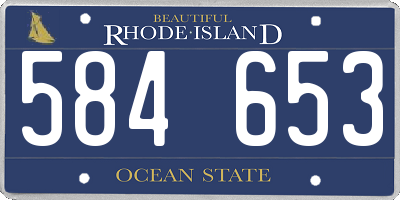 RI license plate 584653