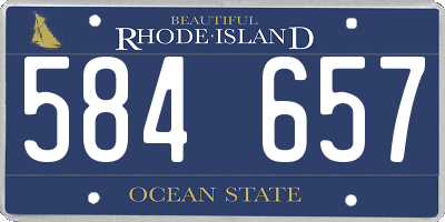 RI license plate 584657