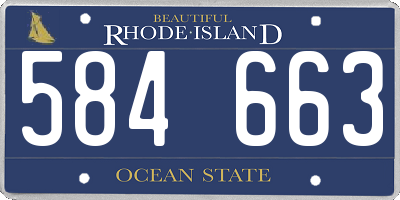 RI license plate 584663