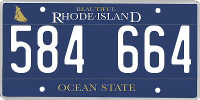 RI license plate 584664