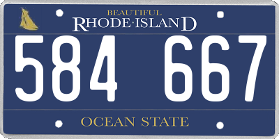 RI license plate 584667