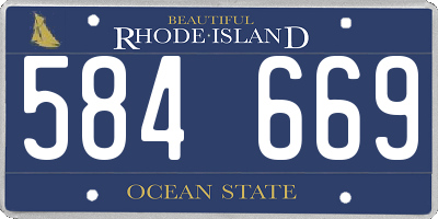 RI license plate 584669