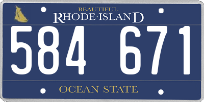 RI license plate 584671