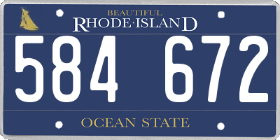 RI license plate 584672
