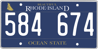 RI license plate 584674